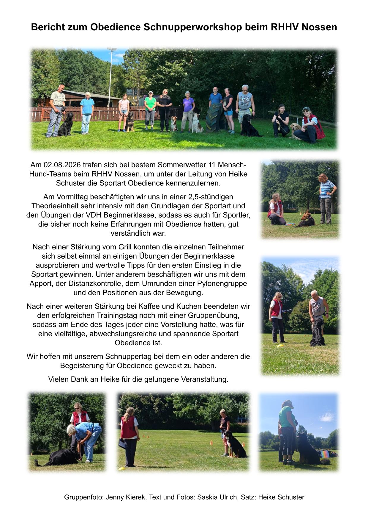 Bericht zum Obedience Schnupperworkshop 02.08.26-1